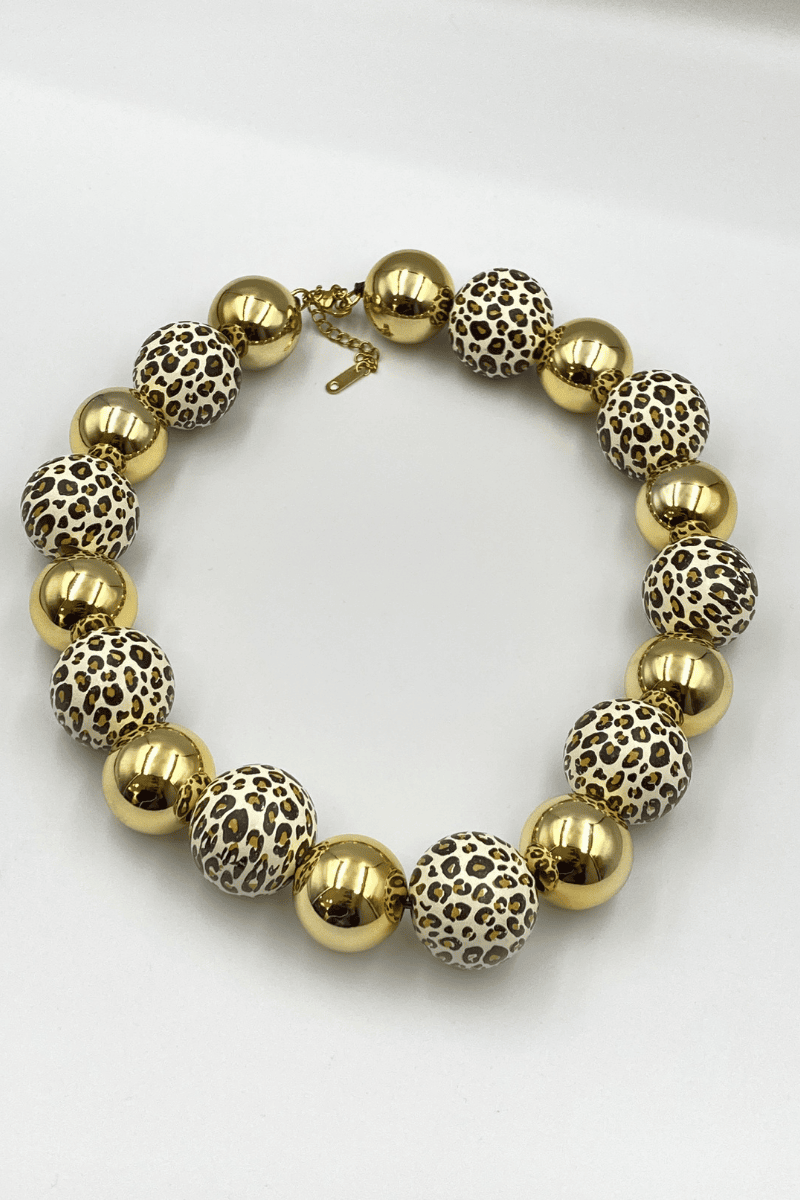 Leopar Gold Topçuk Kolye