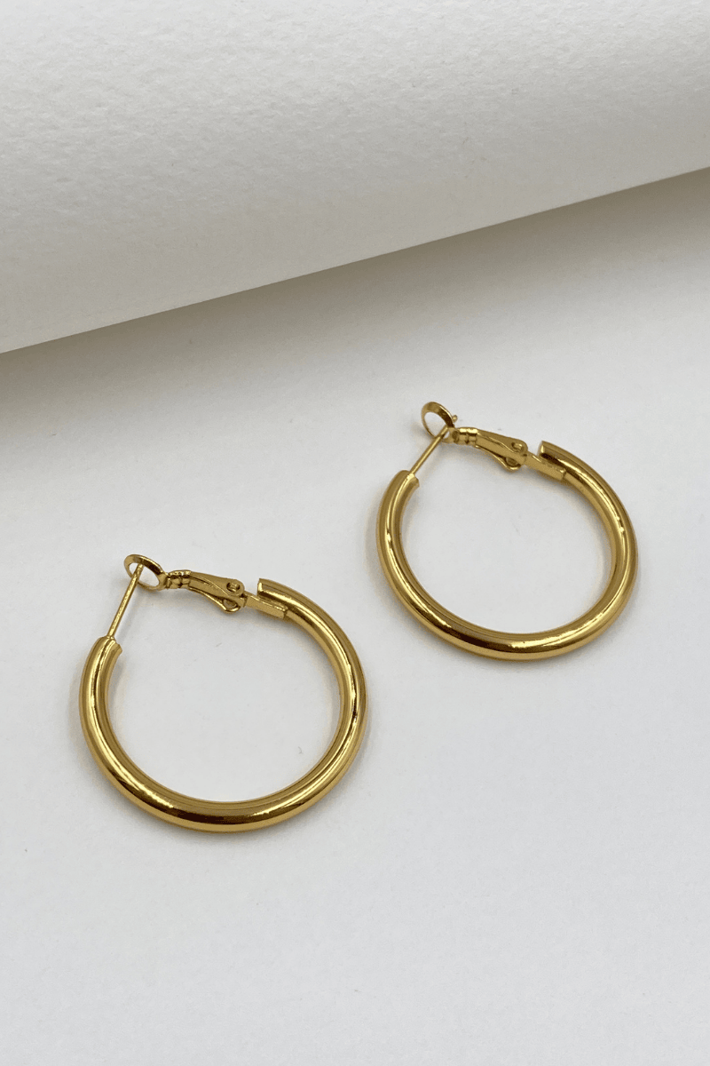 Çelik Gold 3 Cm Boru Halka Küpe