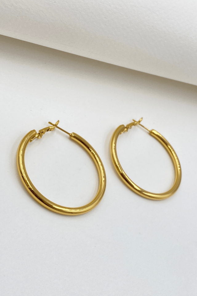 Çelik Gold 4 Cm Boru Halka Küpe