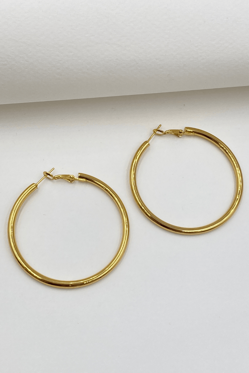 Çelik Gold 5 Cm Boru Halka Küpe