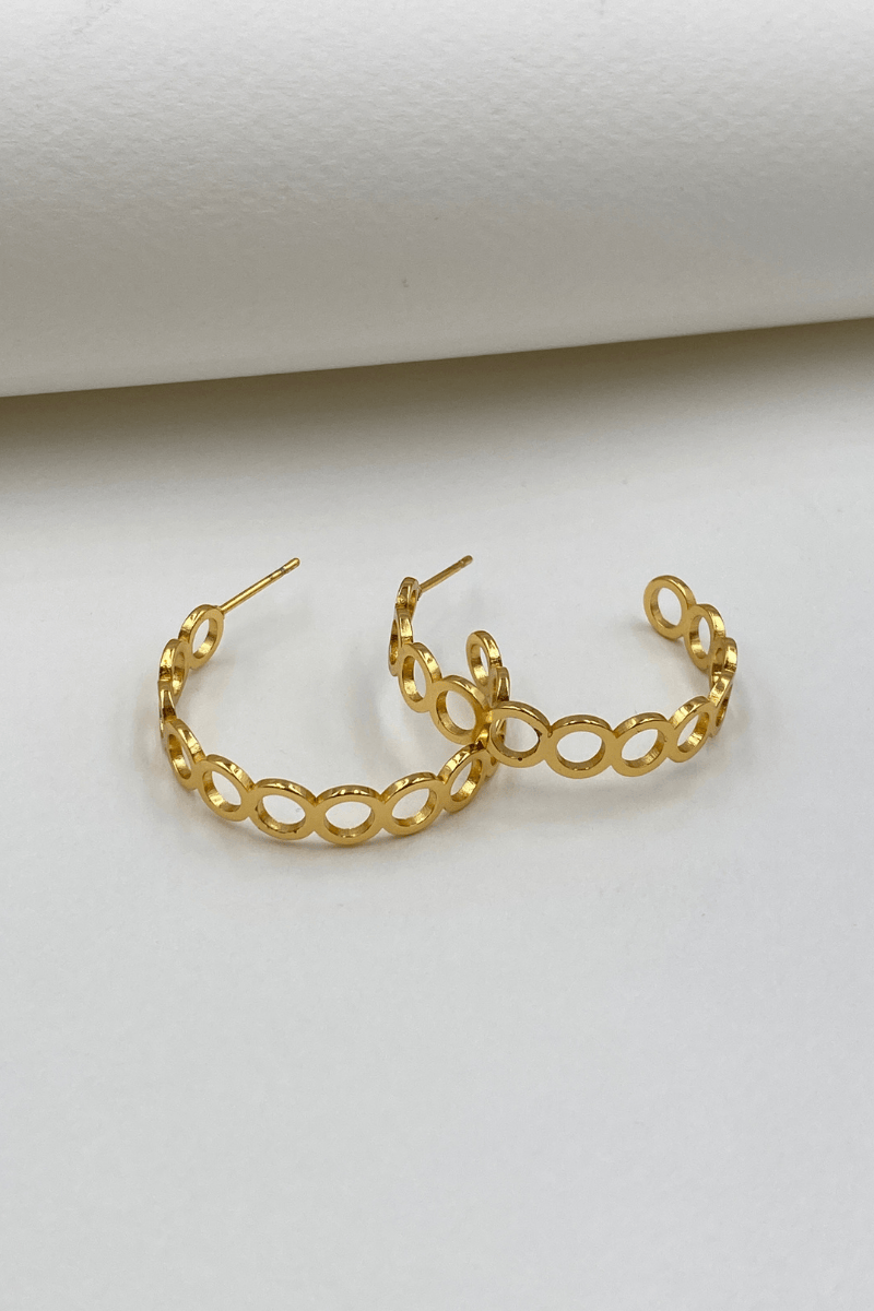 Çelik Gold Yarım Halka Küpe