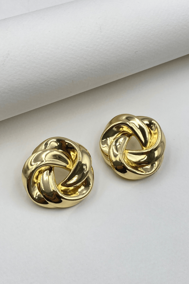 Gold Düğüm Küpe