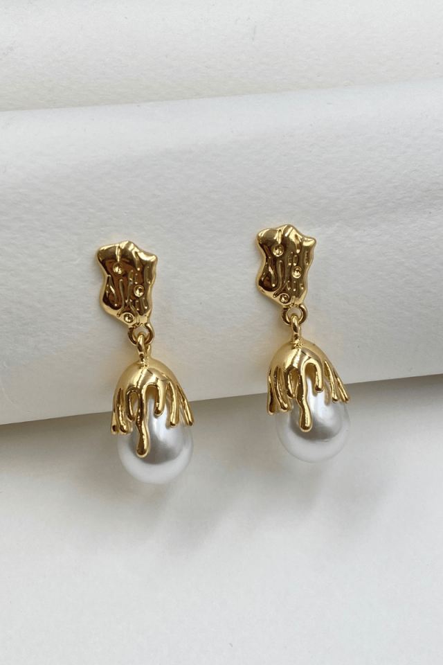 Gold Damla İnci Küpe