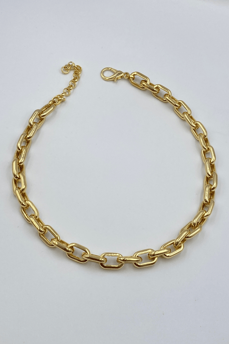 Gold Oval Halka Zincir Kolye