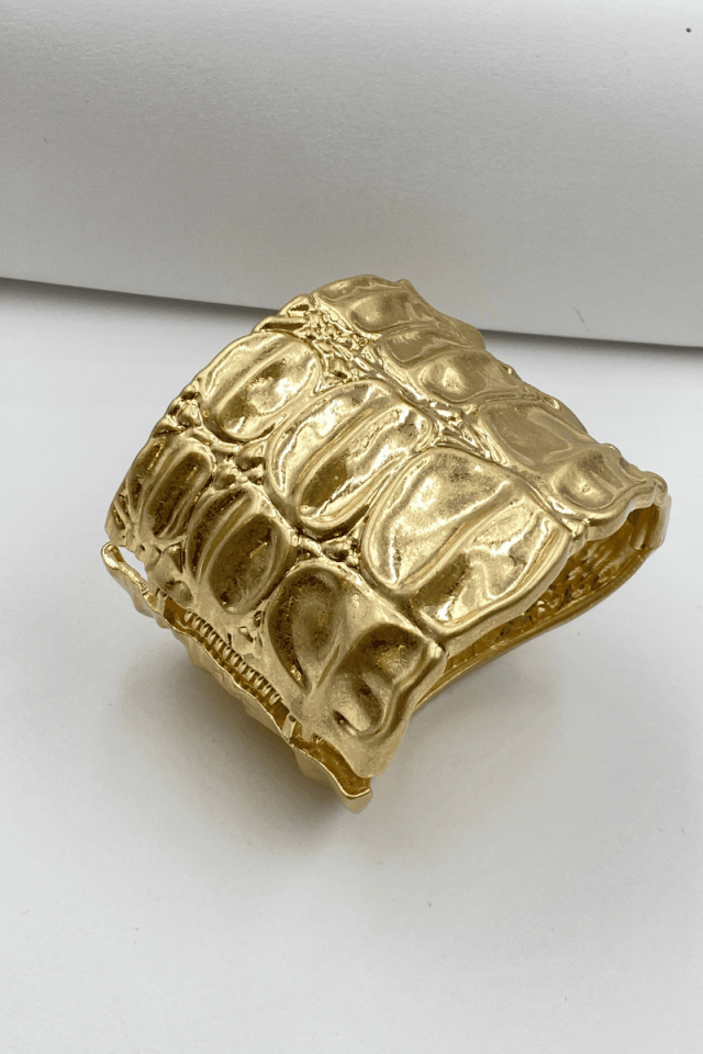 Gold Mat Renk Dövme Plaka Kelepçe Bileklik